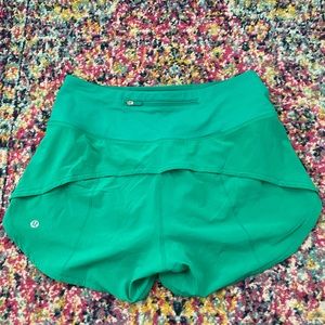 Lululemon speed up shorts 4inch Kelly green